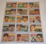 15 Vintage 1956 Topps Baseball Card Lot
