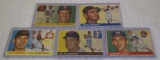 5 Star Card Vintage 1955 Topps Baseball Lot Spahn Rhodes Klu Triando Agganis RC