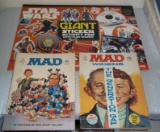 2 Vintage 1969 1972 MAD Magazine Pair w/ Star Wars Giant Huge Sticker Activity Disney Coloring Book