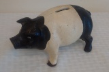 Vintage Cast Iron Pig Piggy Bank Farm Animal Repro