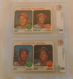 2 Vintage 1973 Topps Baseball Leader Card Pair Beckett GRADED 8 NRMT MINT Bench Carew Allen Williams