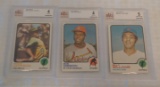 3 Stars HOFers 1973 Topps Baseball Card Lot Beckett GRADED Reggie Gibson Williams