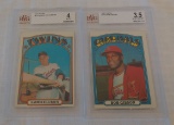 Vintage 1972 Topps Baseball Card Pair HOF Harmon Killebrew Bob Gibson Beckett GRADED Lot