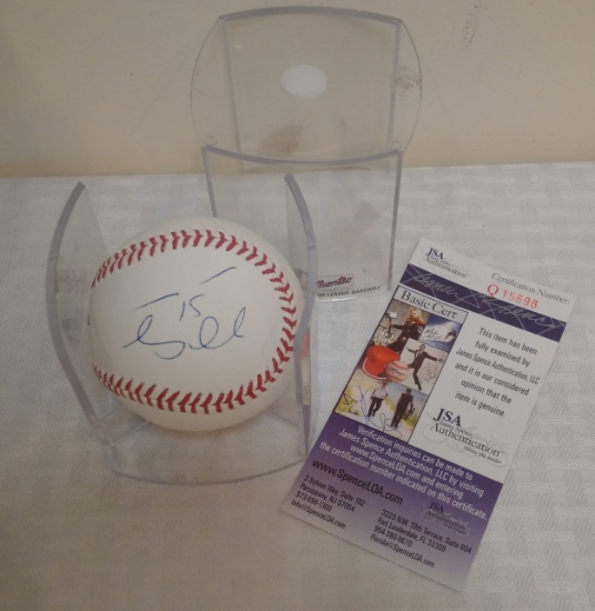 Tim Tebow Autographed Signed ROMLB Baseball w/ JSA COA Mets Gators Heisman w/ Case Cube