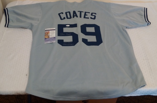 Jim Coates Autographed Signed MLB Baseball Jersey XL Yankees World Champs Inscription JSA COA