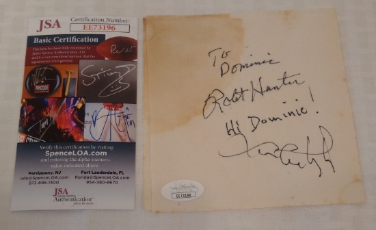 Dual Signed Autographed Napkin Grateful Dead Robert Hunter & Tom Constanten JSA COA Rare Frame It