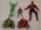 Vintage Marvel 1970s 1980s Spider Man Hulk Toy Lot Mego Marx Figures Buddy L Motor Cycle Secret Wars