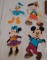 Vintage Disney Plastic Poseable Figurine Lot Flat Mickey Minnie Donald Duck Pinncchio