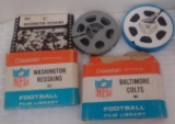 2 Vintage NFL 8mm Film Lot 1960s Redskins & Colts w/ Boxes
