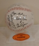 Vintage 1984 Detroit Tigers Facsimilie Team Signed Autographed Souvenir Baseball Stand World Series