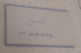 Autographed Signed Index Card PSA COA Baseball Joe Cali Yankees Bat Boy