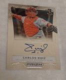 Panini Prizm Autographed Insert Card Carlos Ruiz Phillies Catcher