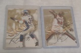 1990s Skybox Autographics Insert Signed Cards NFL NBA Ray Crockett & Mark Strickland Pair