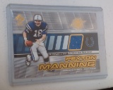 2001 Private Stock NFL Football Game Used GU Jersey Relic Insert Card Peyton Manning Colts #66 Blue