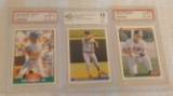 3 GRADED Baseball Card Lot 1989 Score Traded Griffey Jr RC 1992 UD Manny Ramirez PSA Donruss Sample