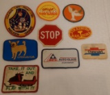 9 Vintage Patch Lot 1970s 1980s Chevrolet Stop Sign Peace Dove Railroad Advertising Snowmobile Play