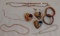 Vintage Jewelry Lot Old Glass Bead Necklaces Hand Beaded Bracelets Cuff Links & More