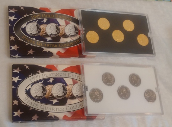 1999 State Quarter Sets Lot Gold Platinum Collector's Editions MIB Philadelphia Mint