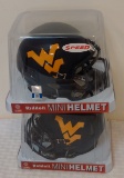 (2) Brand New West Virginia Riddell Mini Football Helmets MIB Great For Autographs