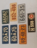 7 Vintage Metal State Small License Plate Post Wheaties Cereal Premium Lot 1953