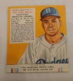 Vintage 1953 Red Man Tobacco Baseball Card w/ Tab Pee Wee Reese Dodgers HOF
