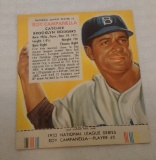 Vintage 1953 Red Man Tobacco Baseball Card w/ Tab Roy Campanella Campy Dodgers HOF