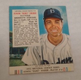 Vintage 1953 Red Man Tobacco Baseball Card w/ Tab Duke Snider Dodgers HOF