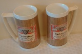 Set Vintage 1980s Bud Beer Budweiser Plastic Mug Lot Thermo Serv Rare 16 Oz