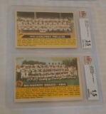 2 Vintage 1956 Topps Baseball Team Card Lot Milwaukee Braves & Philadelphia Phillies