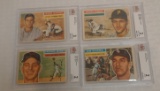 4 Vintage 1956 Topps Baseball Card Lot Beckett GRADED Marsh Groat O'Brien Rivera