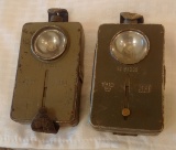 Vintage Pair 2 Jeab Military Flashlight Swedish Army 1940s World War II WW2 Rare Metal