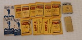 Vintage Lot Cigarette Advertising Empty Packs Roll w/ Lighter Colibri Ripple Bugler