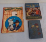 3 Vintage Book Lot Hopalong Cassidy Television Book Whitman Trick Puzzle Magic Nuts 1899 First Print