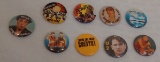 9 Vintage 1980s Rock Pop Punk Music Band Artist Promo Pin Button Lot Bowie U2 Springsteen Aswad