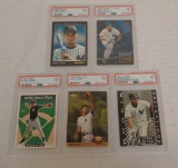 5 Different PSA GRADED Derek Jeter Baseball Cards Yankees HOF w/ Rookies RC 7 NRMT