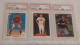 3 Chipper Jones Baseball Rookie RC Card Lot PSA GRADED Braves HOF