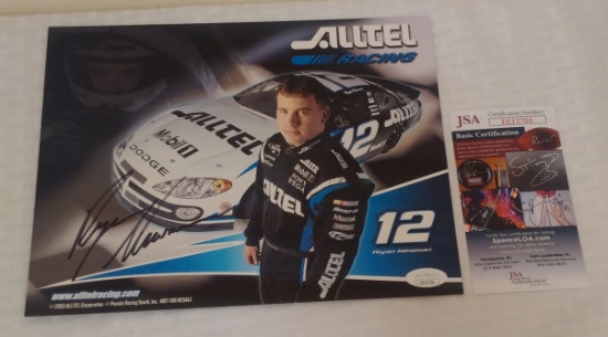 Ryan Newman NASCAR Signed Autographed Hero Card 8x10 Photo JSA COA