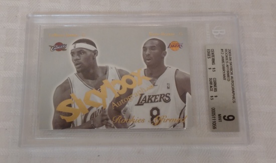 2003-04 Skybox Authentics Kobe Bryant & LeBron James Dual Card Rookies Affirmed BGS GRADED 9 MINT