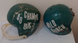 2 Vintage Rare 1950s MacGregor Geodetic Suspension Football Helmet Super Air Padded Facemask Green