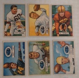 6 Vintage 1951 Bowman NFL Football Card Lot w/ Otto Graham HOF