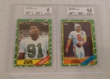 Vintage 1986 Topps NFL Football Rookie Card Lot Steve Young Reggie White HOF Beckett GRADED RC