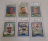 6 Score Football 1989 Rookie Card Lot RC NFL Beckett GRADED Thomas Metcalf Beebe Rison Irvin Carter