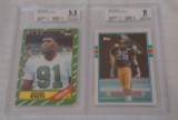 1986 1988 Topps NFL Football Rookie Card Lot Reggie White Rod Woodson HOF Beckett GRADED