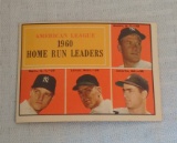 Vintage 1961 Topps Baseball Leaders Card #44 Mickey Mantle Roger Maris Yankees Lemon Colavito Nice