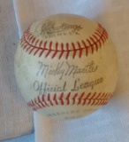 Vintage Rawlings 1960s Mickey Mantle Official League Baseball Campbell's Soup Promo Ball Yankees HOF