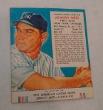 Vintage 1953 Red Man Tobacco Card w/ Tab Baseball Johnny Mize Yankees