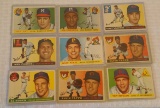 9 Vintage 1955 Topps Baseball Card Lot