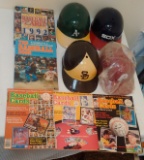 MLB Baseball Lot Plastic Souvenir Full Size Helmets Magazines Books
