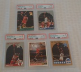 5 PSA GRADED Michael Jordan NBA Basketball Card Lot All PSA GRADED 8 NRMT Bulls HOF