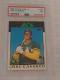 Vintage 1986 Topps Traded MLB Baseball Rookie Card RC #20T Jose Canseco RC PSA GRADED 8 NRMT A's